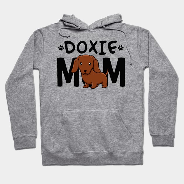 Red Dachshund Mom Shirt Doxie Mama Dog Lover Hoodie by 14thFloorApparel